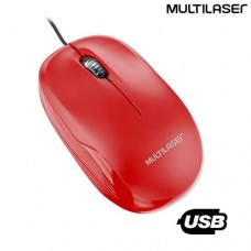 Mouse com Fio USB Óptico 1200Dpi Box Multilaser MO292 - Vermelho